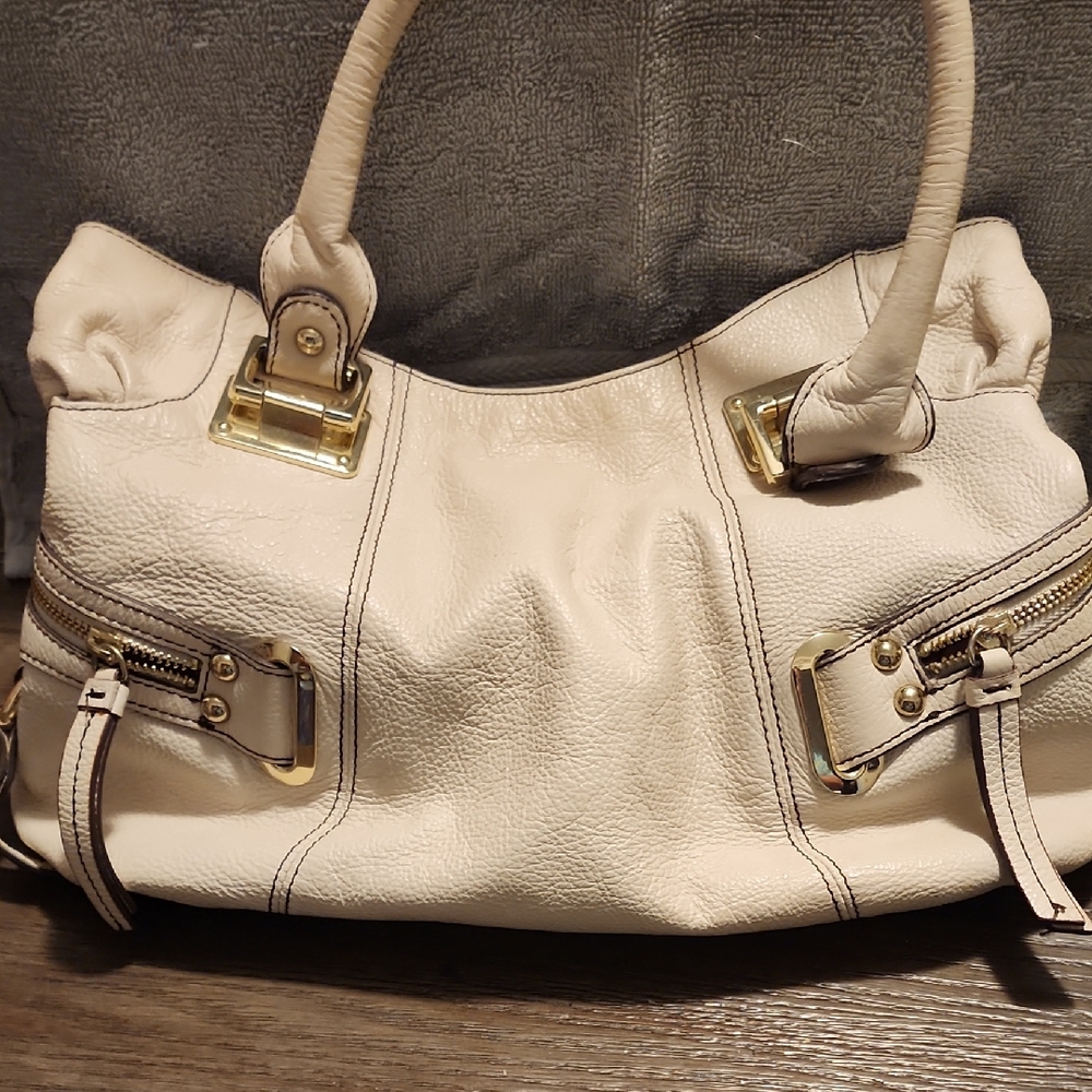 Etienne Aigner Cream Leather Handbag
